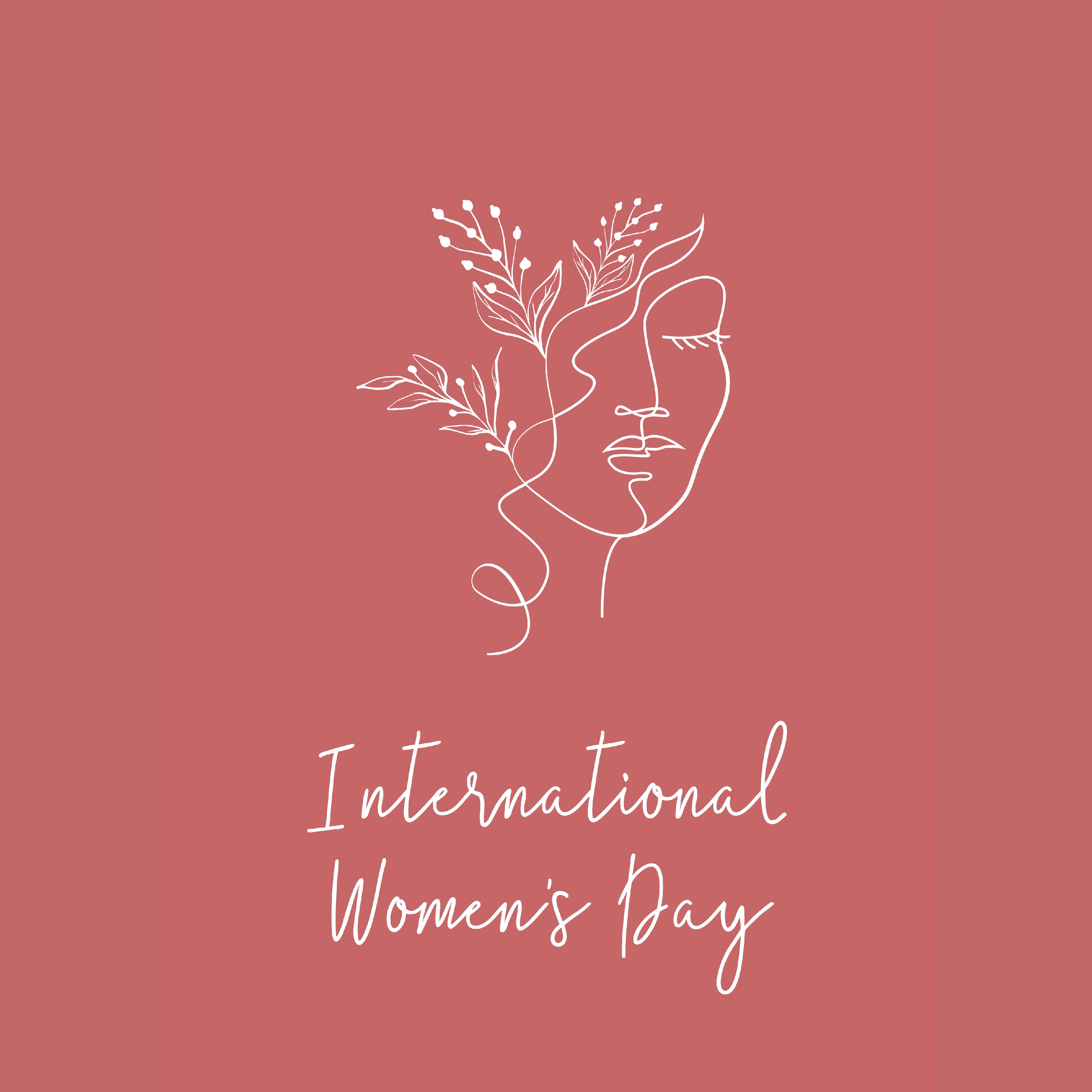 International women's day women's face illustration greeting card