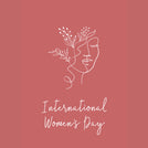 International women's day women's face illustration greeting card
