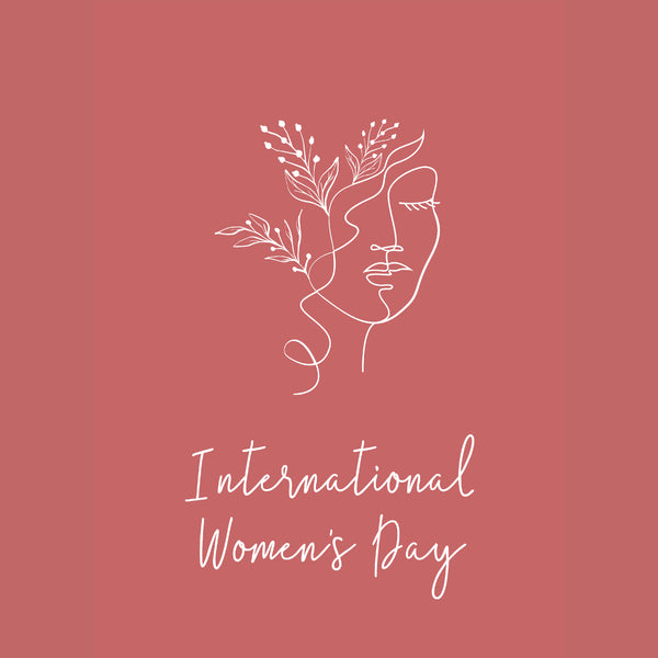 International women's day women's face illustration greeting card