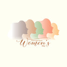 International women's day women face silhouettes greeting card
