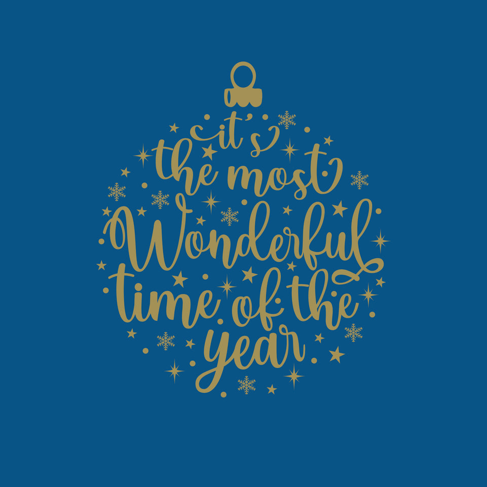 Its the most wonderful time of the year bauble merry christmas greeting card