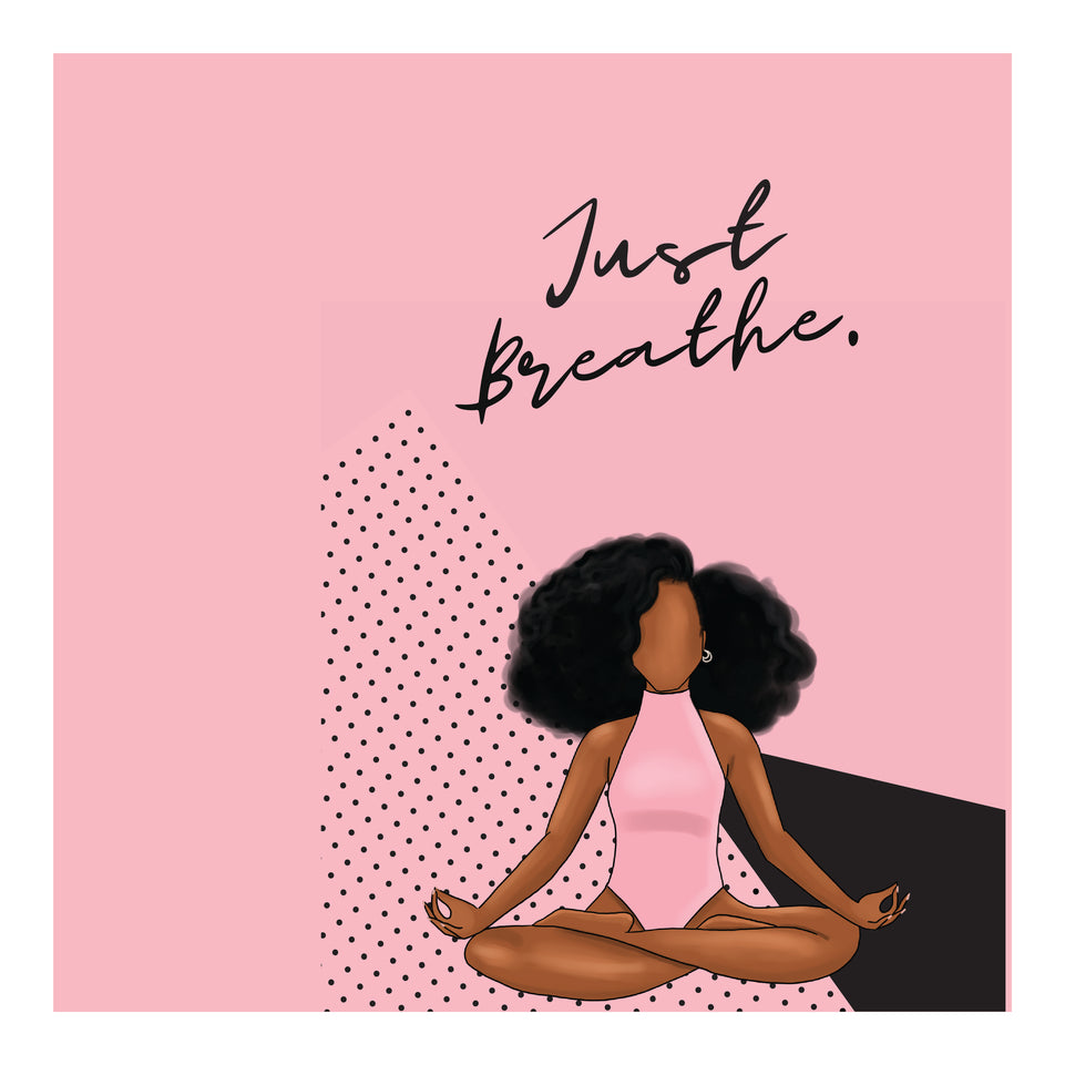 Just breathe greeting card