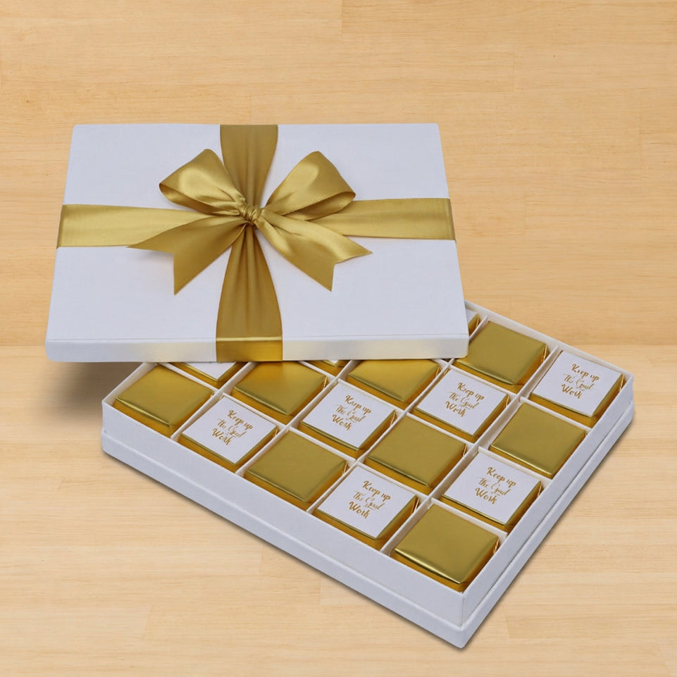 Keep up the good work classic gold designed 20 piece premium chocolate hard box