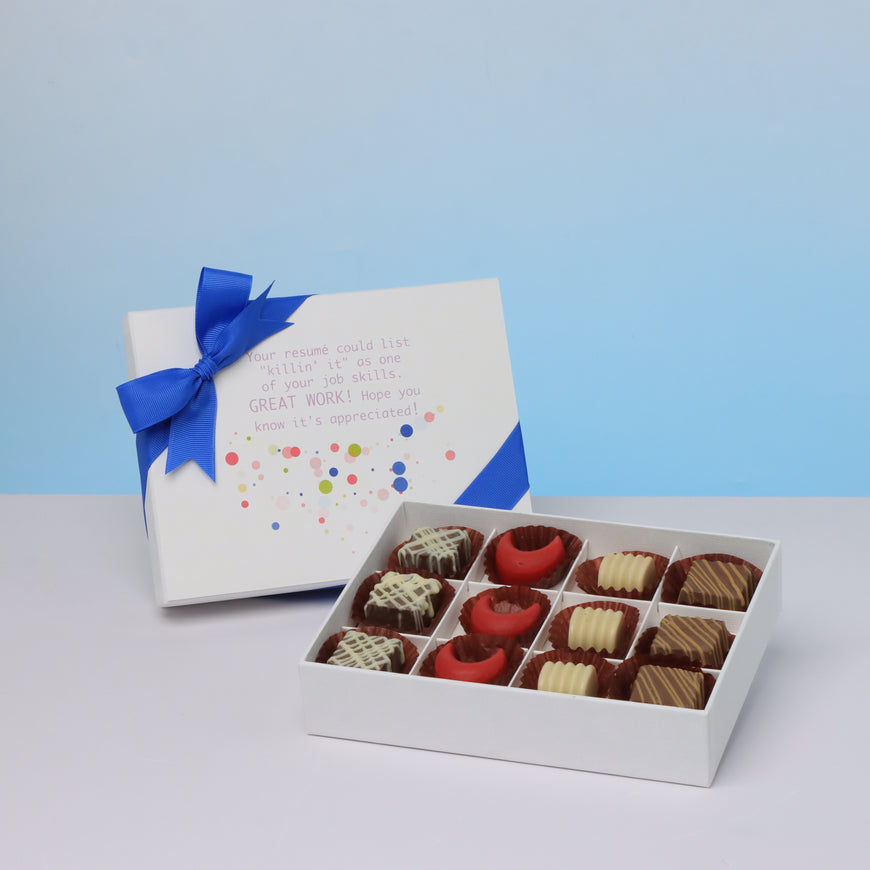 Great work designed 12 piece premium chocolate hard box