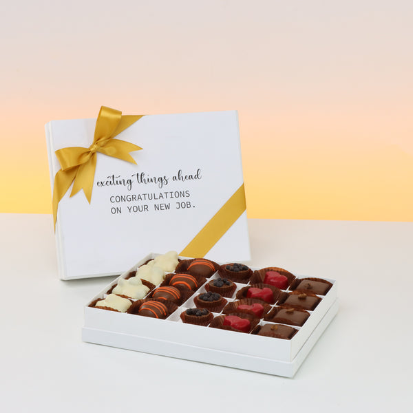 Congratulations on your new job 20-piece premium chocolate hard box