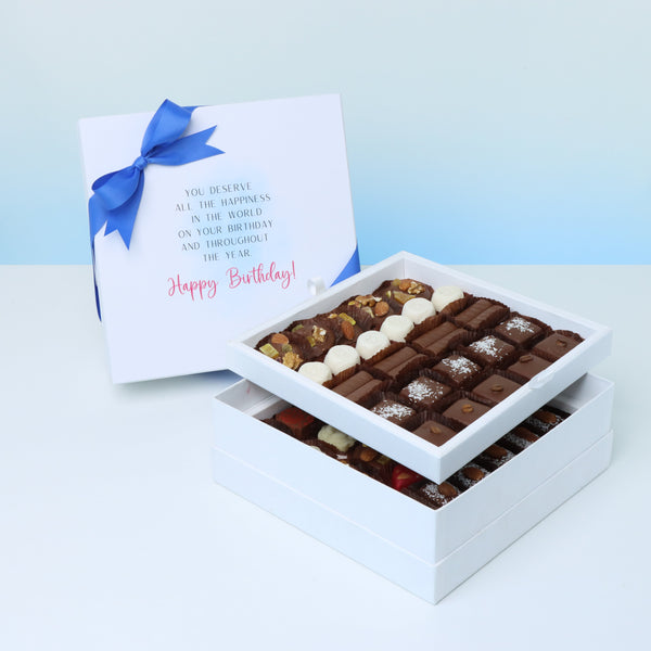 Birthday you deserve happiness 2-layer chocolate hard box