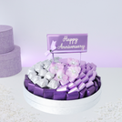 Happy anniversary designed chocolate leather round tray