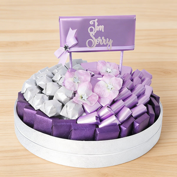 I'm sorry designed premium chocolate leather round  tray