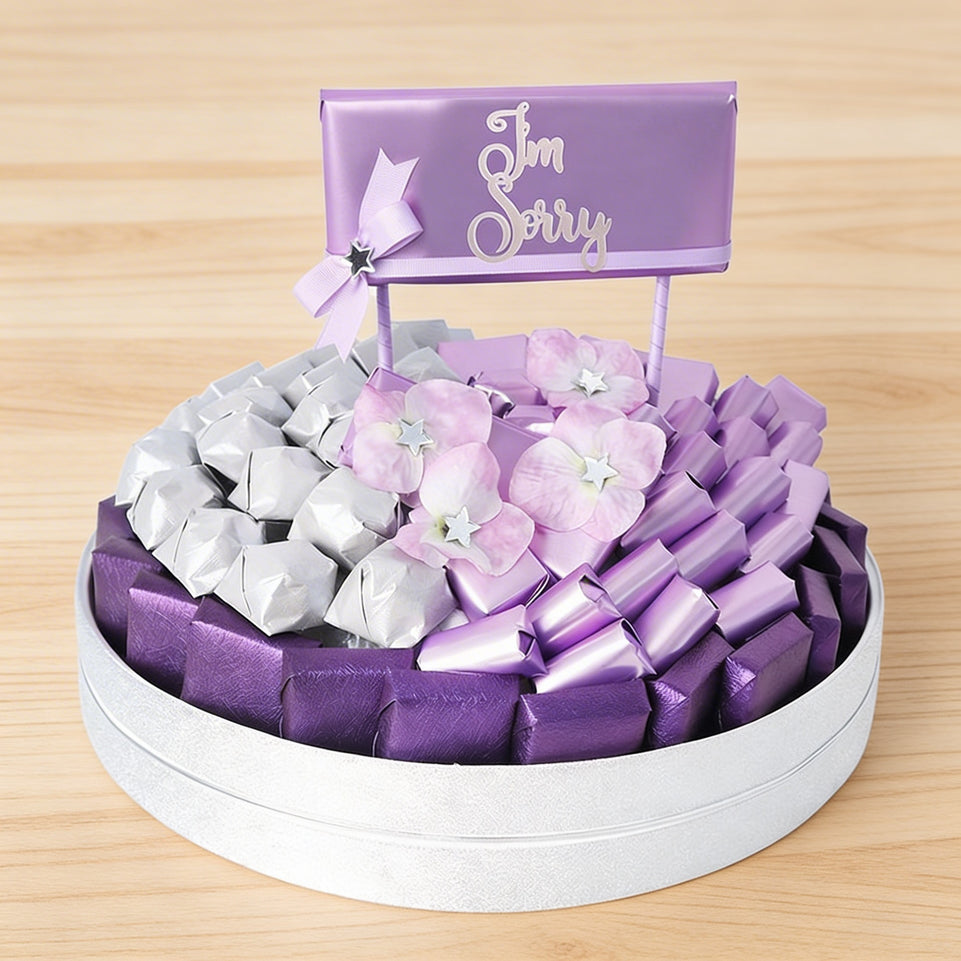 I'm sorry designed premium chocolate leather round  tray