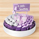 Luxury " a little something "  chocolate leather round tray