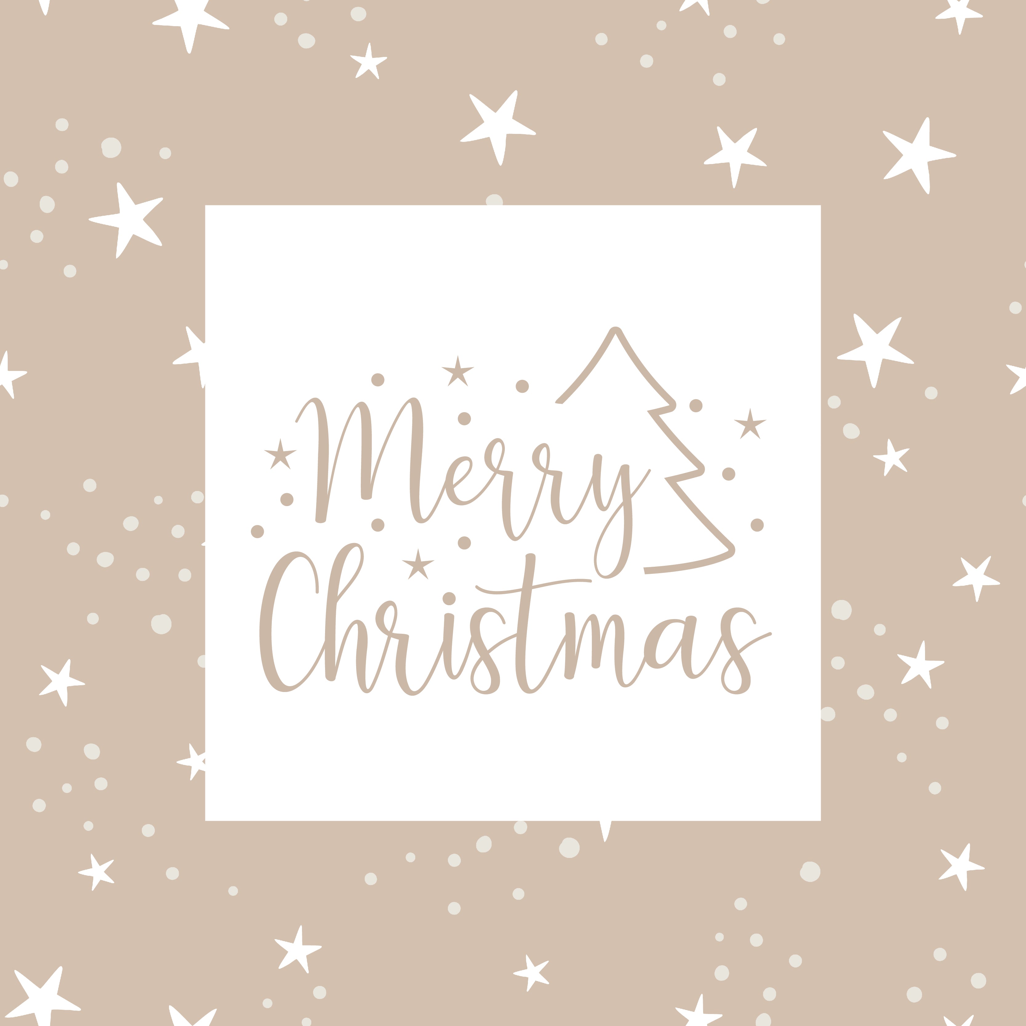 Merry christmas stars greeting card