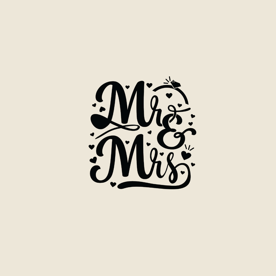 Mr and mrs text bridal greeting card