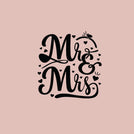 Mr and mrs text with little hearts greeting card