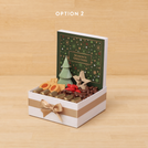 Season's Greeting designed with tree candle and decorated star premium chocolate & sweets medium hamper