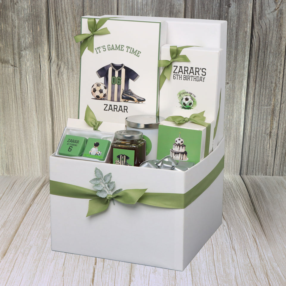 Baby boy soccer designed premium chocolate & sweets large hamper