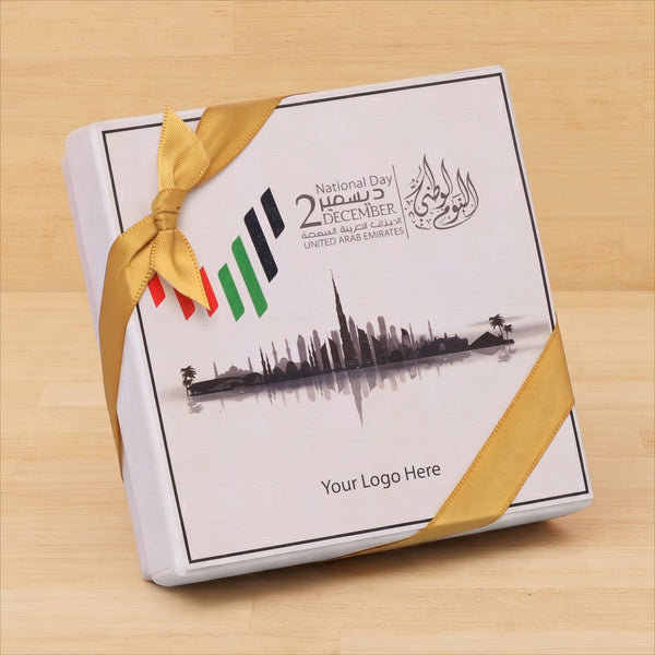 Set of 2 corporate customized UAE national day designed premium chocolate hard box