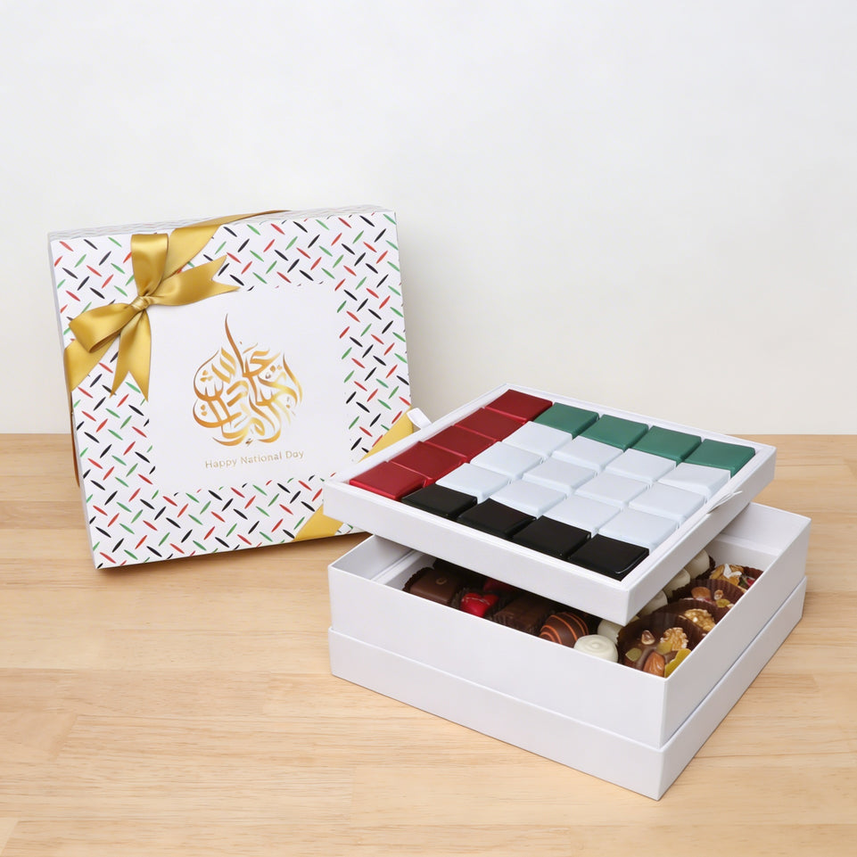 National day designed premium chocolate 2-layer hard box