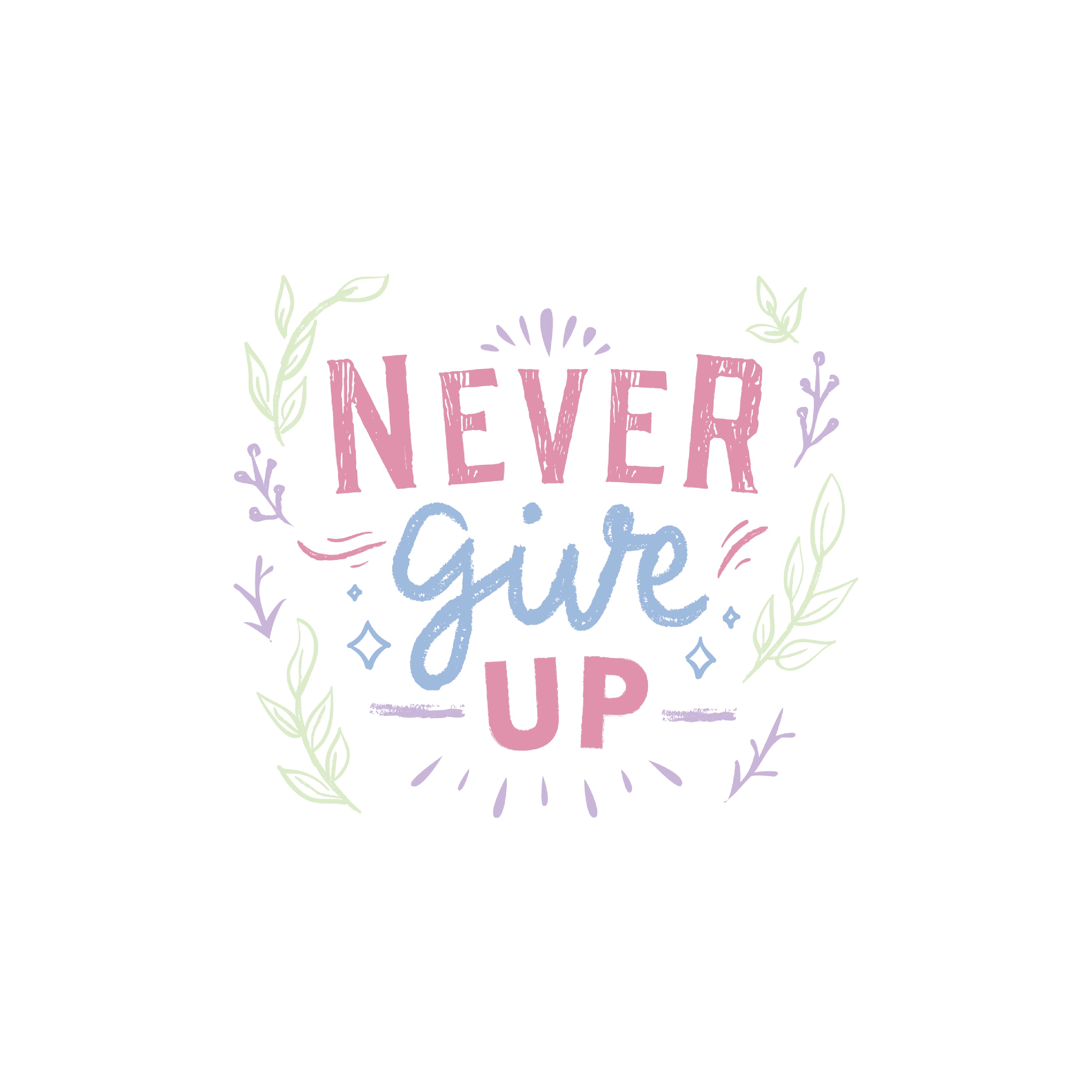 Never give up greeting card