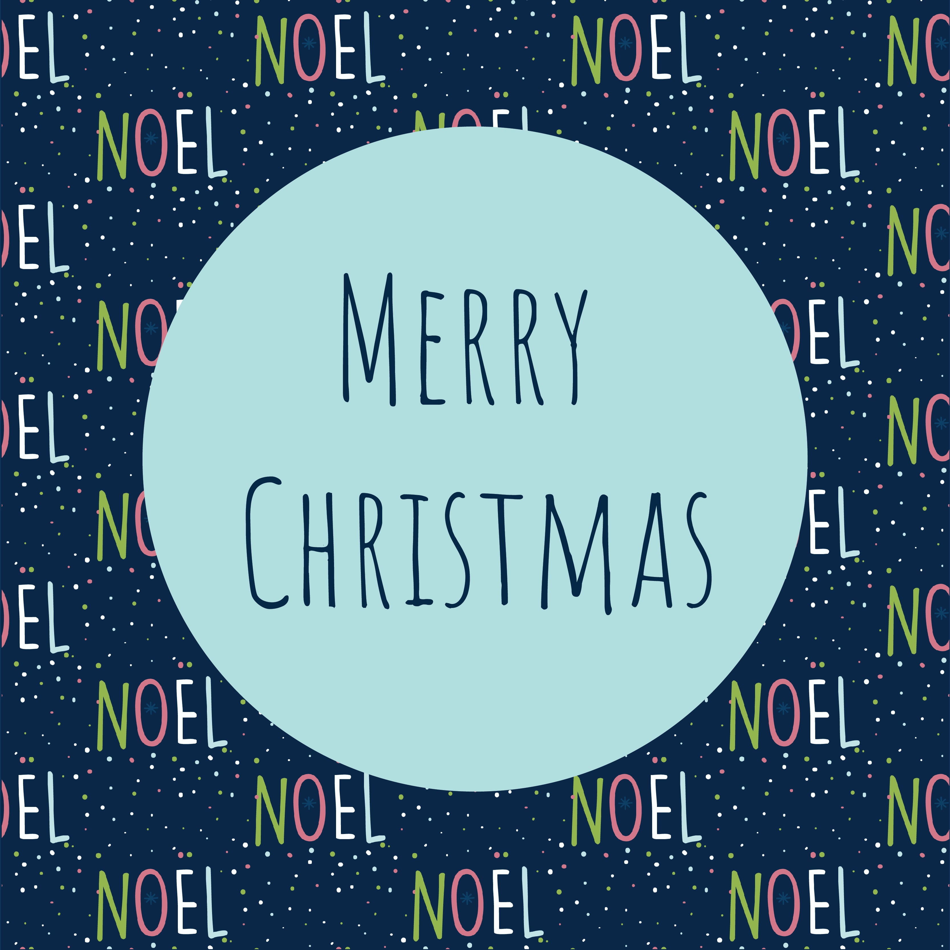 Noel merry christmas greeting card