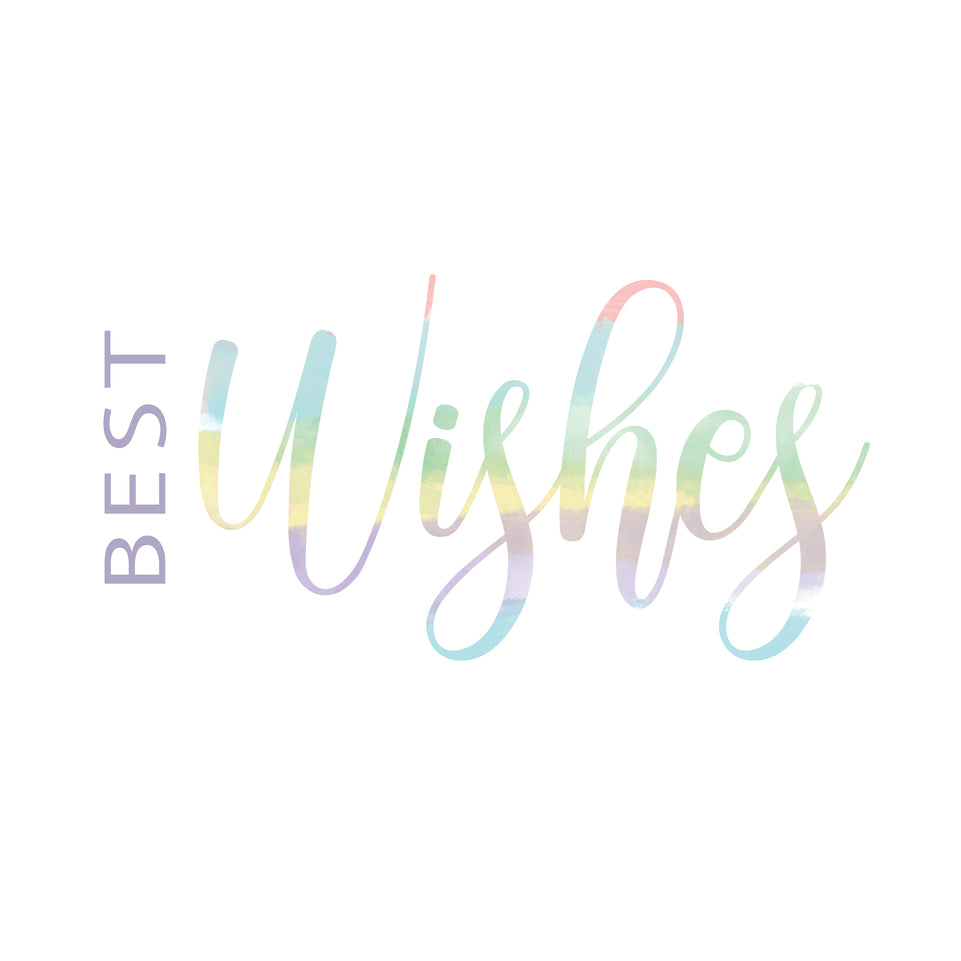 Pastel colors best wishes greeting card