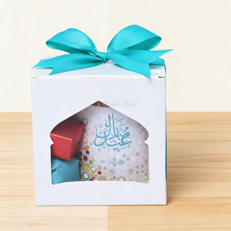 Set of 20 Eid designed candle with chocolate & dates soft box
