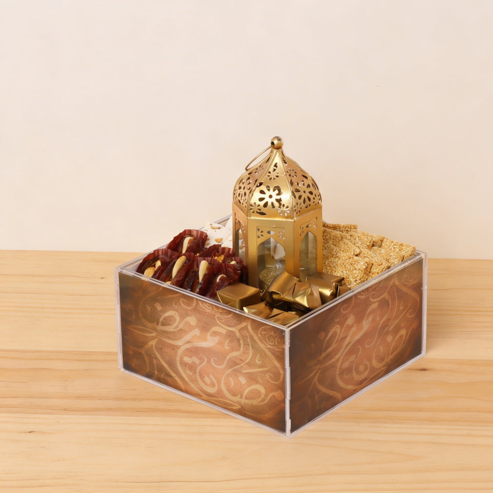 Ramadan calligraphic designed premium chocolate & sweets medium acrylic tray