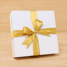 Premium chocolate & dates 2-layer hard box with gold ribbon