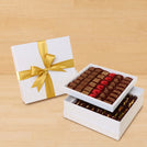 Premium chocolate & dates 2-layer hard box with gold ribbon