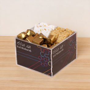 Eid mubarak geometrical designed choc...