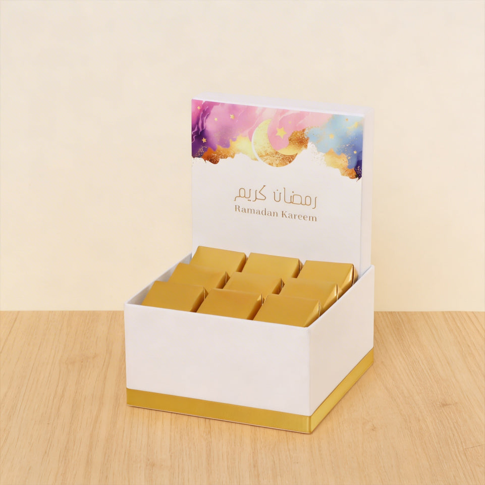 Ramadan kareem pastel designed chocolate small hamper