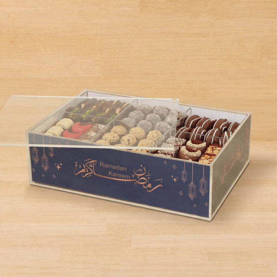 Ramadan Mubarak designed premium chocolate & sweets medium acrylic tray