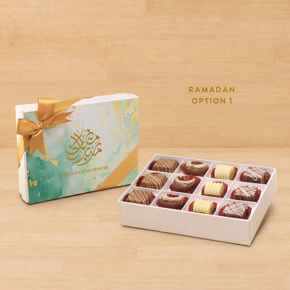 Ramadan Eid Mubarak designed premium chocolate 12P hard box