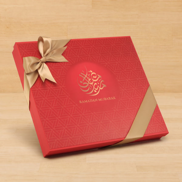 Ramadan Eid Mubarak premium chocolate luxury red hard box