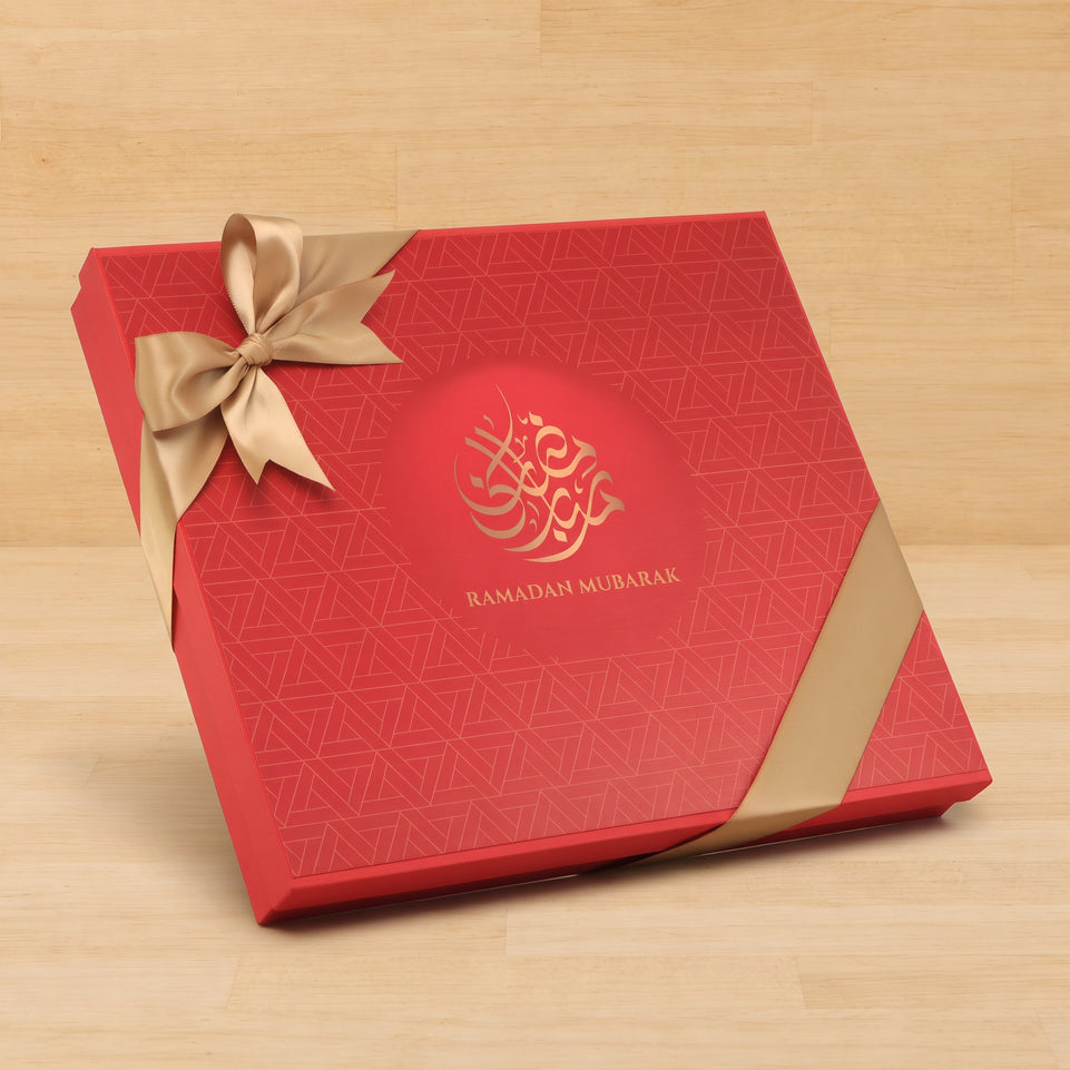 Ramadan Eid Mubarak premium chocolate luxury red hard box