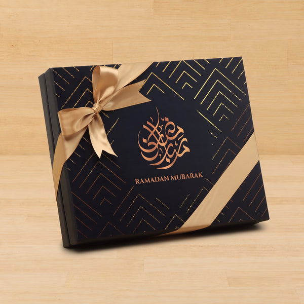 Ramadan Mubarak premium nut stuffed dates 20P black hard box