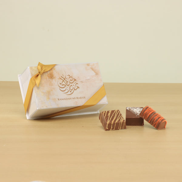 Set of 20 Ramadan Mubarak designed premium chocolate hard box giveaway