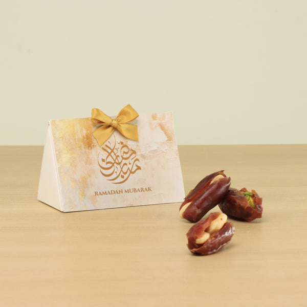 Set of 20 Ramadan Mubarak designed premium dates triangle box giveaway