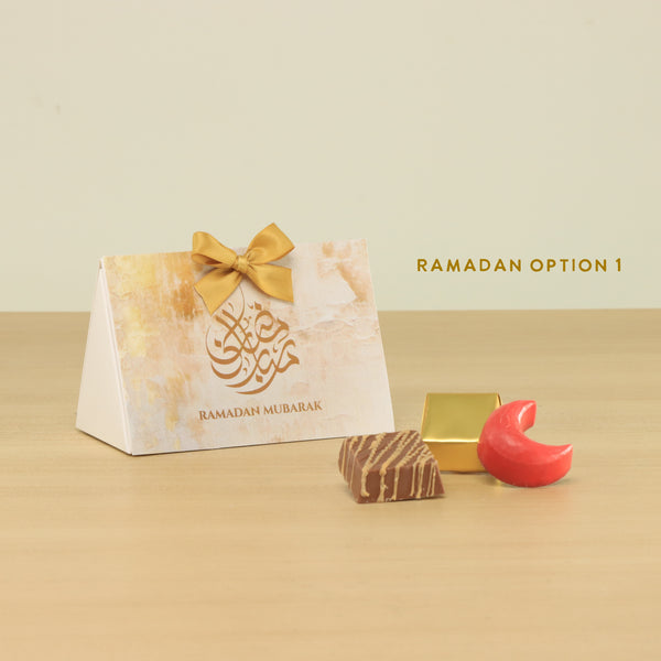 Set of 20 Ramadan Eid Mubarak designed premium chocolate triangle box giveaway
