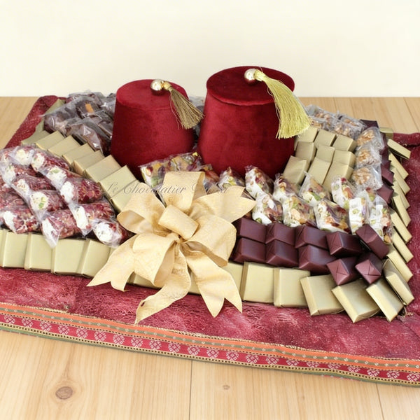 Luxury ramadan eid chocolate & sweets leather tray