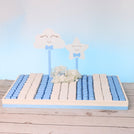 Baby boy star cloud theme designed premium chocolate large leather tray