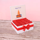 Happy diwali candle orange designed premium chocolate medium hamper
