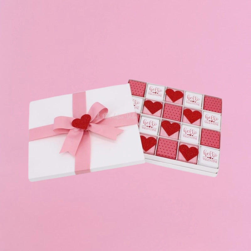 Hello valentine designed chocolate 20P hard box
