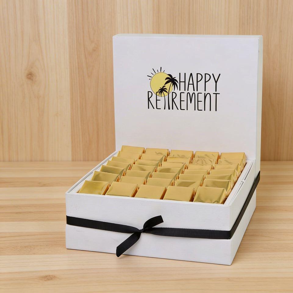 "Happy retirement" designed premium chocolate large hamper