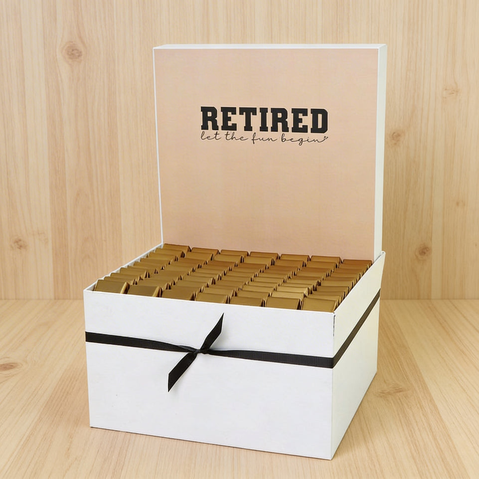 "Let the fun begin" retirement designed extra large hamper