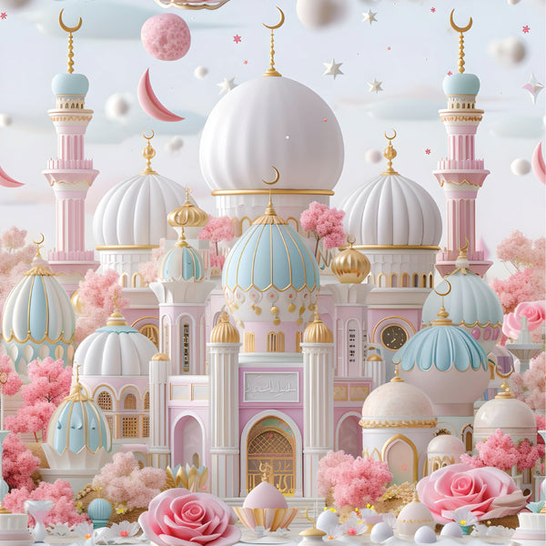 Ramadan eid hajj dreamy mosques greeting card