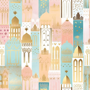 Ramadan eid hajj long mosques illustr...