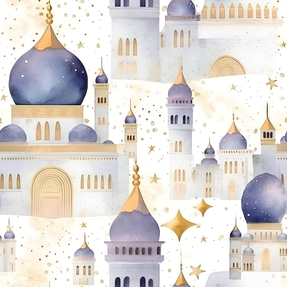 Ramadan eid hajj mosques gold tip greeting card