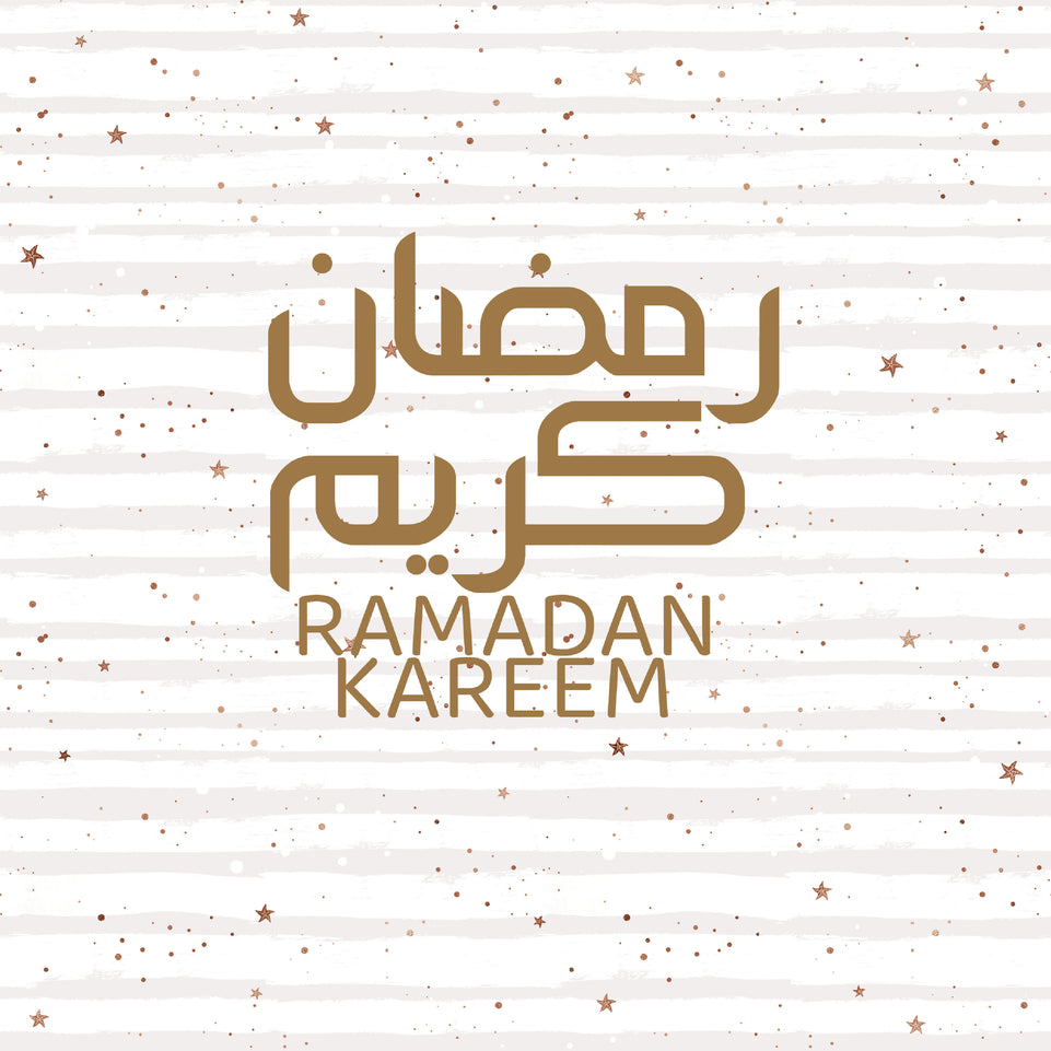 Ramadan kareem lines greeting card arabic english