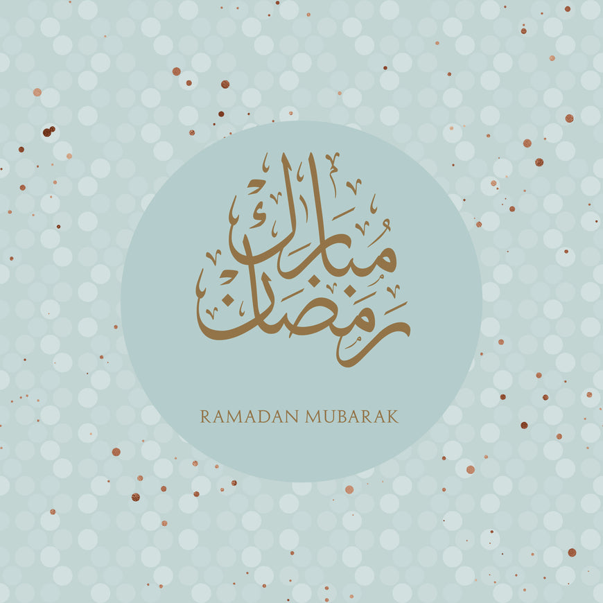 Ramadan mubarak polka dot greeting card arabic english