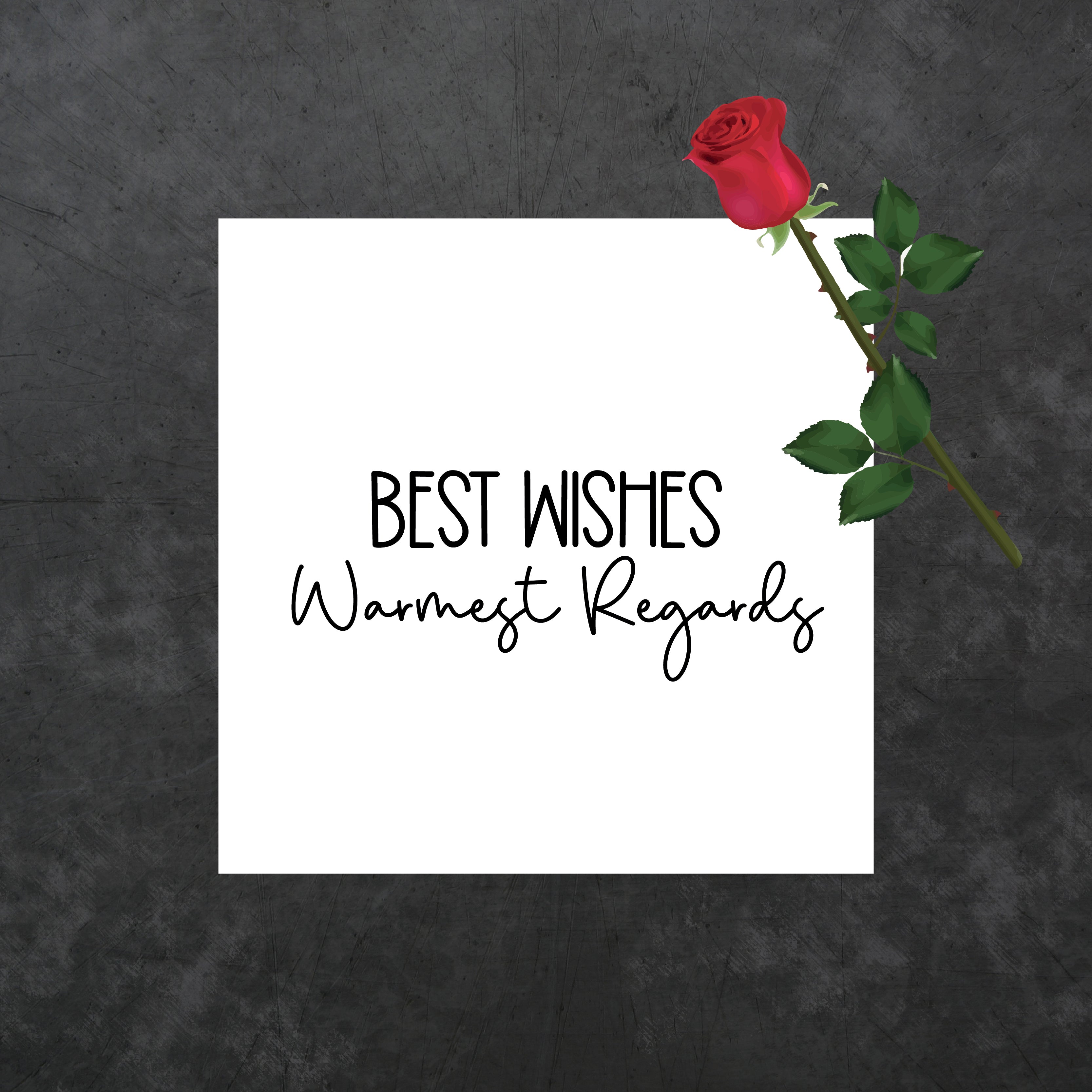 Red rose best wishes warmest regards greeting card